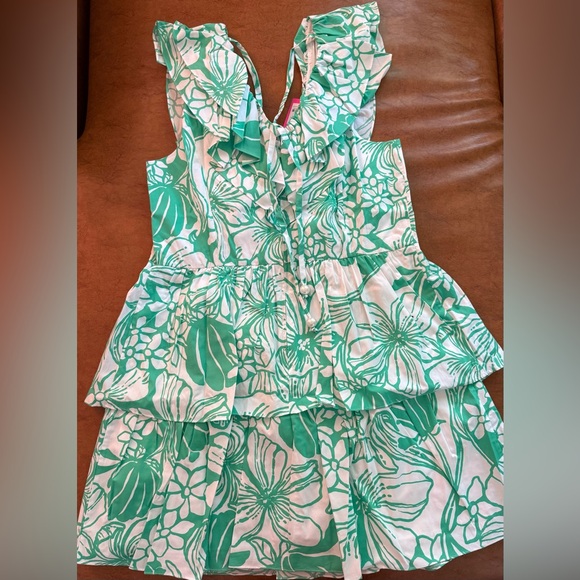 Lilly Pulitzer Ritamarie Mini Dress Size 14 Green White Floral MSRP $248 NWT - Picture 4 of 6
